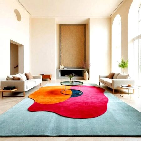 Handcrafted Abstract Dual Tone Contemporary Area Rug